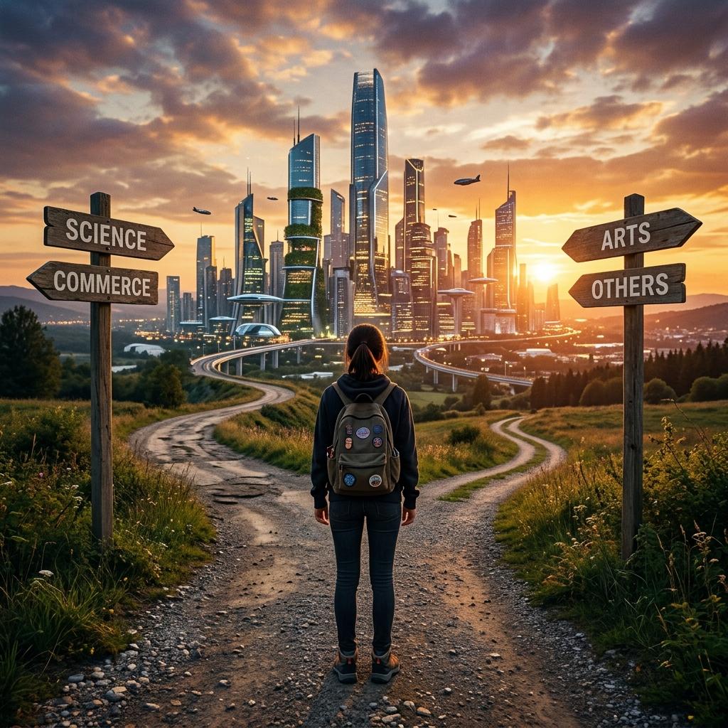 Student at crossroads